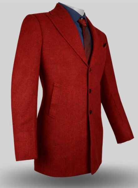 Red Tweed Long Coat