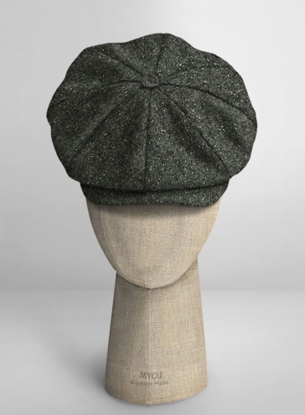 Dark Olive Flex Donegal Tweed Newsboy Cap