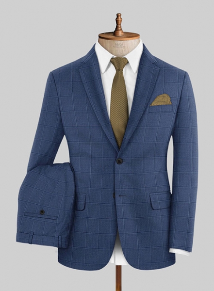 Napolean Pane Blue Wool Suit