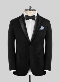 Napolean Black Wool Tuxedo Jacket