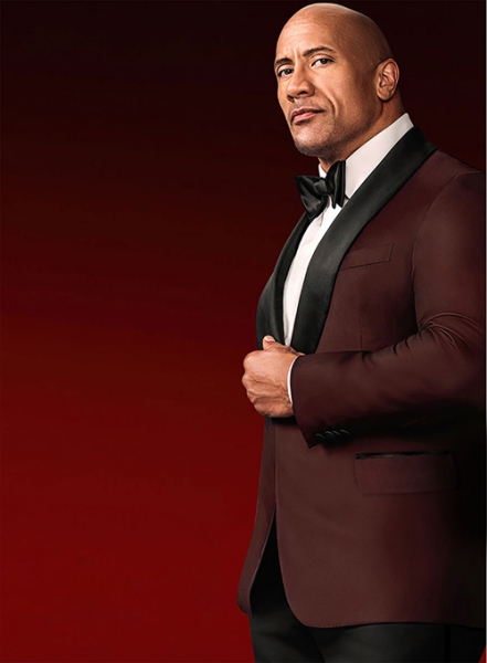 Dwayne Johnson Red Notice Wine Wool Tuxedo Suit