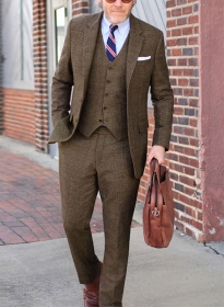 Vintage Glasgow Brown Tweed Suit