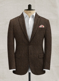 Harris Tweed Dark Brown Herringbone Jacket