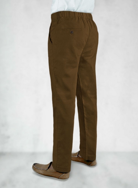 Easy Pants Brown Cotton Canvas