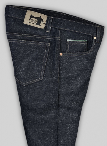 Selvedge Green Denim Jeans - Raw Unwashed