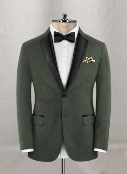 Napolean Military Green Wool Tuxedo Jacket