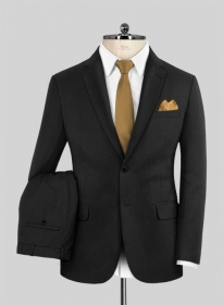 Stretch Black Wool Suit