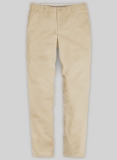 Beige Feather Cotton Canvas Stretch Chino Pants