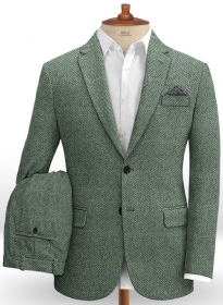 Harris Tweed Wide Herringbone Green Suit