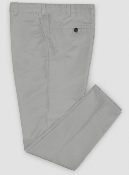 Light Gray Feather Cotton Canvas Stretch Chino Pants