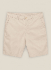 Beige Cotton Power Stretch Chino Shorts