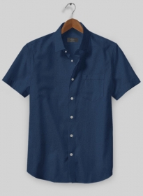 Air Blue Stretch Poplene Shirt - Half Sleeves