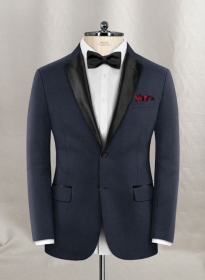 Napolean Mini Houndstooth Blue Wool Tuxedo Jacket