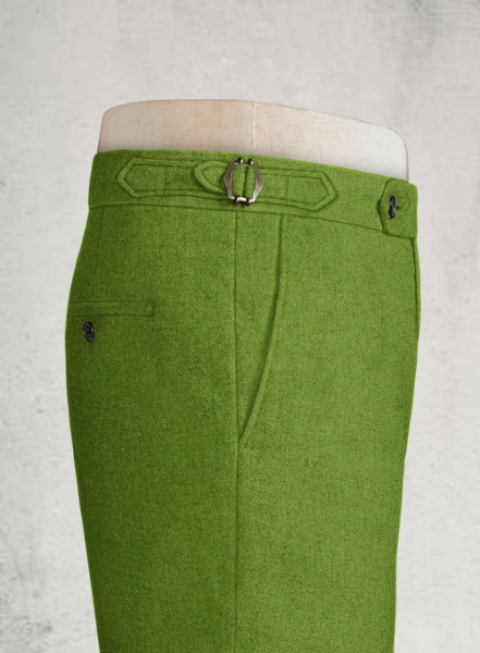 Melange Parrot Green Highland Tweed Trousers