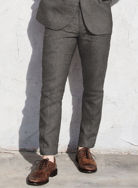 Solbiati Raw Brown Linen Pants