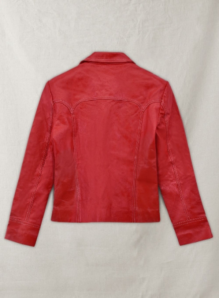 RED BRAD PITT FIGHT CLUB LEATHER JACKET - 42 Female