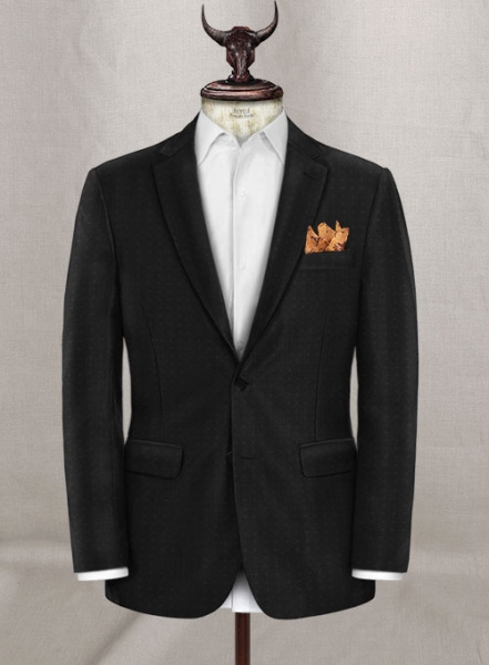 Napolean Polka Black Wool Suit