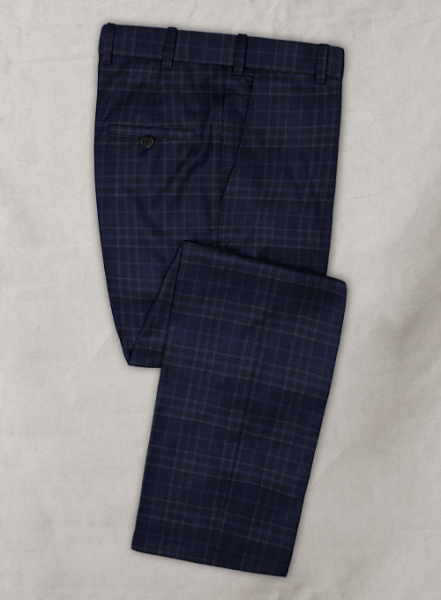 Reda Port Blue Checks Wool Suit