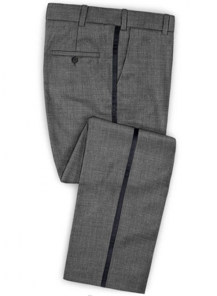 Napolean Sharkskin Gray Wool Tuxedo Suit