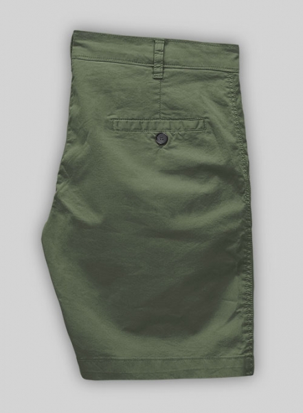 Olive Green Cotton Shorts