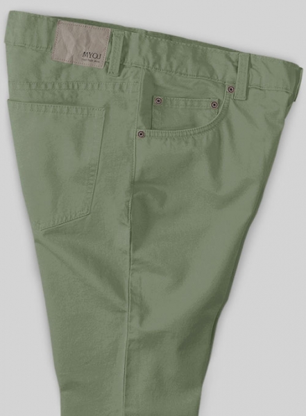 Green Cotton Power Stretch Chino Jeans