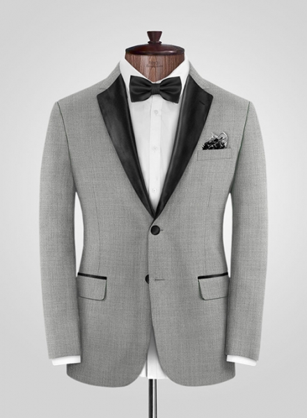 Napolean Worsted Light Gray Wool Tuxedo Suit