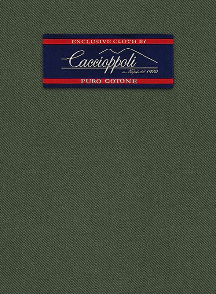 Caccioppoli Cotton Drill Green Suit