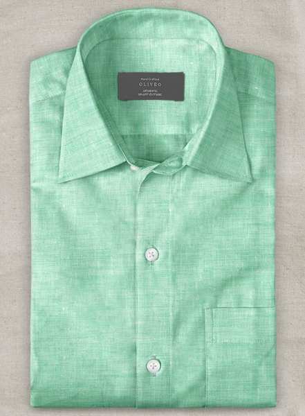 Dublin Shell Green Linen Shirt - Half Sleeves