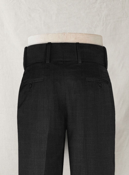 Napolean Stone Black Double Gurkha Wool Trousers