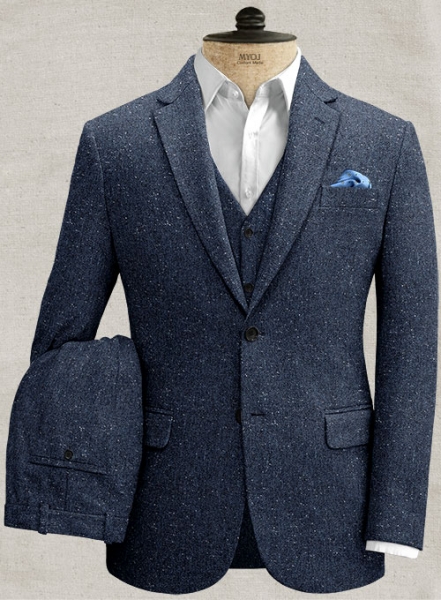 Royal Blue Flecks Donegal Tweed Suit