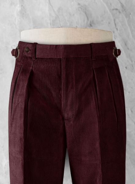 Wine Colonel Corduroy Trousers