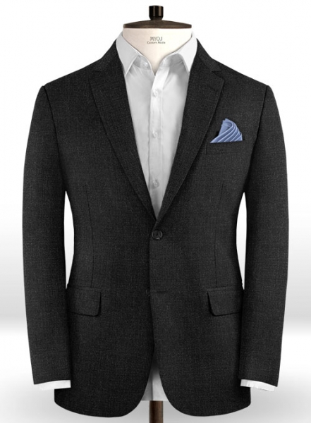 Scabal Worsted Dark Charcoal Wool Suit