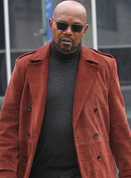 Samuel L. Jackson Shaft Leather Long Coat