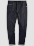 Selvedge Blue White Denim Jeans - Raw Unwashed