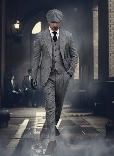 Thomas Shelby Peaky Blinders Vintage Gray Tweed Suit