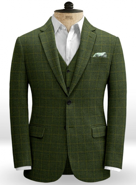 Vintage Milan Green Tweed Suit