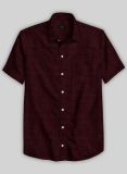 Filafil Poplene Burgundy Shirt - Half Sleeves