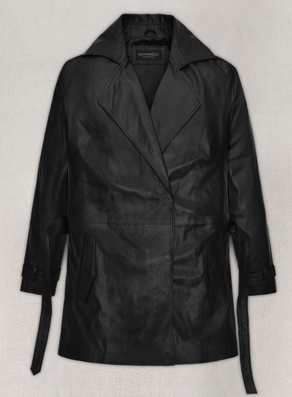 Renee Zellweger Leather Long Coat