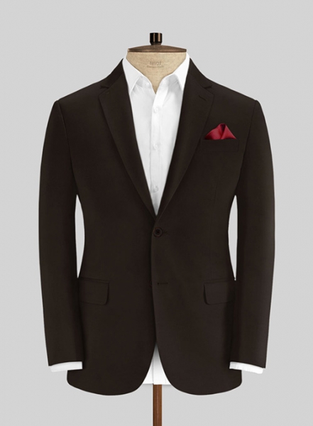 Italian Dark Brown Cotton Stretch Suit