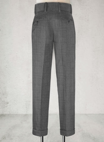 Napolean Sharkskin Gray Double Gurkha Wool Trousers