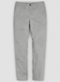 Light Gray Feather Cotton Canvas Stretch Chino Pants