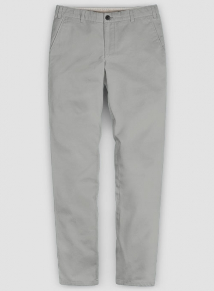 Light Gray Feather Cotton Canvas Stretch Chino Pants