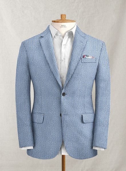 Solbiati Gingham Blue Seersucker Jacket