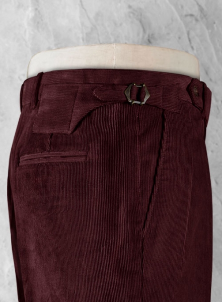 Wine Colonel Corduroy Trousers