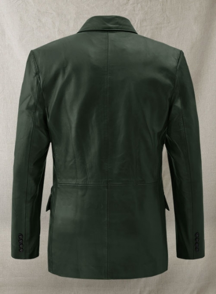 Vintage Green Leather Blazer