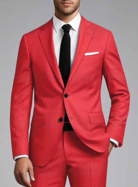 Scabal Scarlet Red Wool Suit