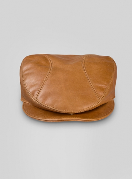 Canberra Tan Leather Cap