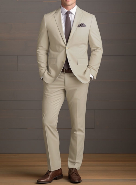 Army Khaki Stretch Chino Suit