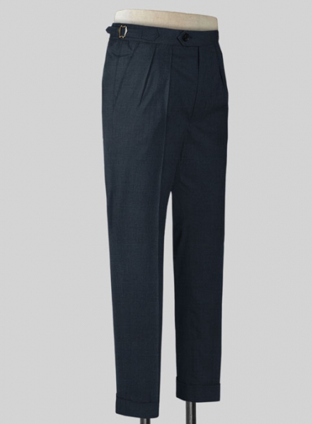 Napolean Stretch Sailor Blue Highland Wool Trousers