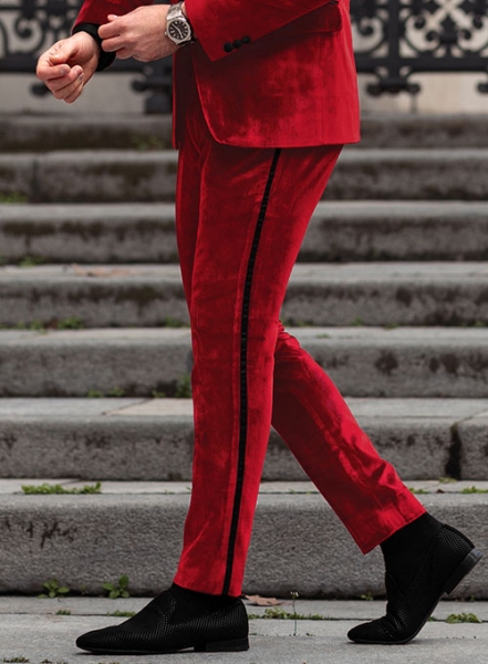 Red Velvet Tuxedo Suit